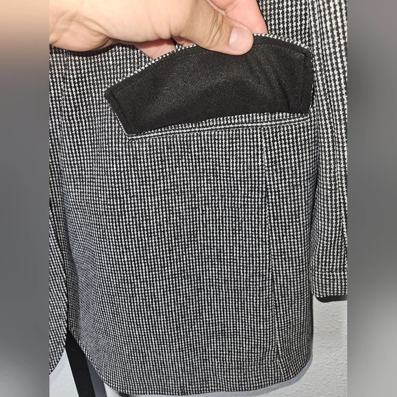 Theory Houndstooth Ponte Casual Blazer, Size 12, Black/White, EUC - Picture 14 of 16